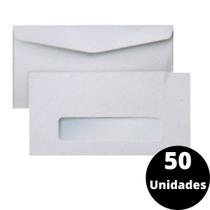 Envelope Carta Janela Ofício Branco 114 X 229 C/50unidades