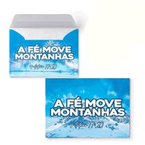 Envelope Colado A Fé Move Montanhas - 100 Unidades