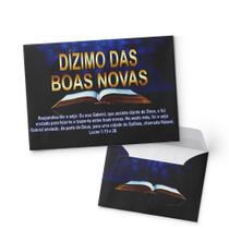 Envelope Colado Dízimo Boas Novas - 100 Unidades de Papel Offset 70g
