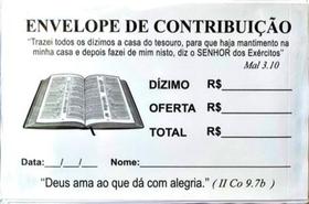 Envelope de dizimo - branco pacote com 100 uni Envelope de dizimo - branco pacote com 100 uni