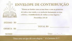 Envelope de dizimo - dourado com 100 in