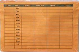 Envelope De Dízimo E Oferta Pacote C/100 Unidades Amarelo