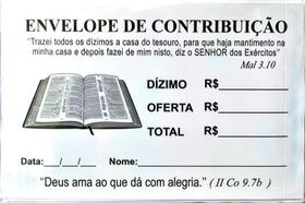 Envelope De Dízimo E Oferta Pacote C/100 Unidades Branco