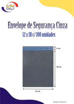 Envelope de segurança cinza 12x18 c/100 unid. - saco lacre, embalagem inviolável (8177)