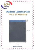 Envelope de segurança cinza 20x30 c/100 unid. - saco lacre, embalagem inviolável (8626)