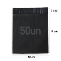 Envelope de segurança com aba adesiva 12x18cm com 50 unidades, para e-commerce e correio.