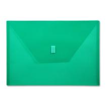 Envelope Lion 24x24 cm Verde Transparente com Fecho de Gancho e Argola Envelope Lion 24x24 cm Verde Transparente com Fecho de Gancho e Argola