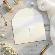 Envelope Marfim Coração 115x75Mm + Cartão Branco 50 Unidades