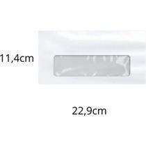 Envelope Ofício 114MM X 229MM 75G Branco com Janela - Caixa com 1000 Unidades