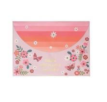 Envelope p/ documentos rosa borboletas a4 - molin