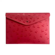 Envelope plástico com botão A4 Aromas Cherry 0015.01 - Dello Envelope plástico com botão A4 Aromas Cherry 0015.01 - Dello