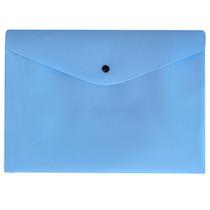 Envelope plástico com botão A4 - Linho Serena - azul pastel - 0012.BP - Dello