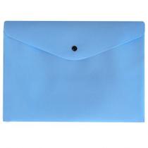 Envelope plástico com botão A4 - Linho Serena - azul pastel - 0012.BP - Dello