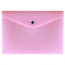 Envelope plástico com botão A4 - Linho Serena - rosa pastel - 0012.WP - Dello