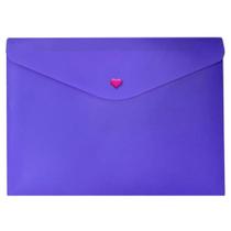 Envelope Plástico Com Botão Dello A4 Full Color Roxo