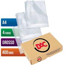 Envelope Plastico DAC A4 com Espessura Grosso e 4 Furos 400 UNID
