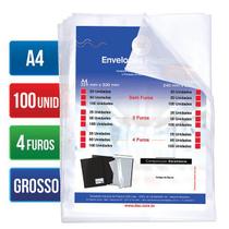 Envelope Plastico DAC A4 Grosso e 4 Furos 100 Unidades