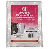 Envelope Plástico Ofício 4 Furos Fino 0,06mm C/100un Dac