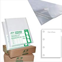 Envelope Plastico Oficio 4Furo Extra Grosso 0,20