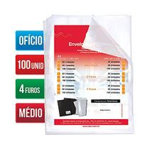 Envelope Plastico Oficio 4Furos Medio 0,10Mm