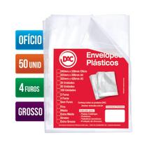 Envelope Plastico Para Pasta Oficio Com 50 Envepoles Grosso Dac