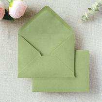 Envelope Ponatia A1 9x13 cm, verde sálvia, pacote com 50