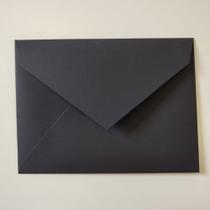 Envelope Preto Fosco para Convite 21,5x16cm Papel 180g Luxo 50 Unidades