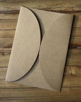 Envelope Redondo 15x21cm Kraft Pardo 200g Convite Barato - 25 peças