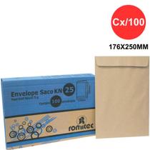 Envelope Saco Kraft Natural 176x250mm Cx/100 Ref. 2097R Romitec