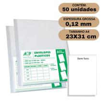 Envelope Saco Plástico A4 Acp 0,12mm Sem Furos C/50