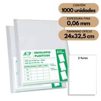 Envelope Saco Plástico Ofício Acp 0,06mm 2 Furos C/1000