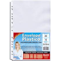 Envelope Saco Plástico (Protetor de Documentos) A4 23,4x30,4cm Furação Universal Pct/10 - CHIES