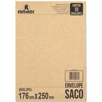 Envelope Saco Romitec Kraft Natural KN25 176 x 250 mm com 10 Unidades