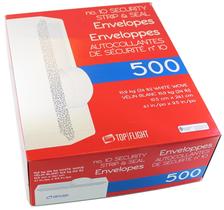 Envelope Top Flight PSTF10NWT 10 Strip & Seal, Papel Branco 24 lb, 500 unidades