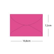 Envelope Visita 7,2cmx10,8cm 80g Color Plus Rosa Escuro / Cancun com 100 Unidades