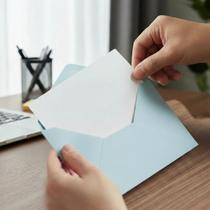 Envelope Visita Azul + Cartão Branco 12x8Cm 50 Unidades Envelope Visita Azul + Cartão Branco 12x8Cm 50 Unidades