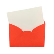 Envelope Visita Vermelho Cartão Branco 11,5x8cm 25 Unidades