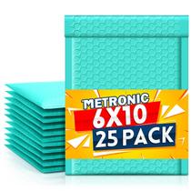 Envelopes acolchoados azul-petróleo Bubble Mailer METRONIC, 6 x 10 cm, pacote com 25