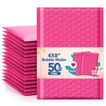 Envelopes acolchoados Bubble Mailers GSSUSA, 10 x 20 cm, pacote com 50, rosa