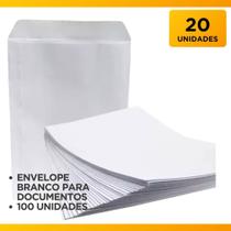 Envelopes Branco para Envio de Currículos e Documentos Kit com 20 - Tamanho 229mm x 324mm