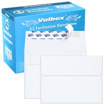 Envelopes de convite ValBox A2 100 brancos 11,11 x 14,61 cm Self Seal