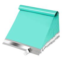 Envelopes de envio de poliéster luxuosos de 10 x 13 cm, 200 unidades de envelopes de envio verde-azulado