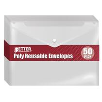 Envelopes de plástico Better Office Products Clear 13x9cm, pacote com 50