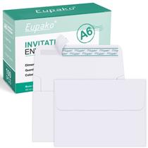 Envelopes Eupako A6 brancos 4x6, pacote com 100 unidades Self Seal com privacidade