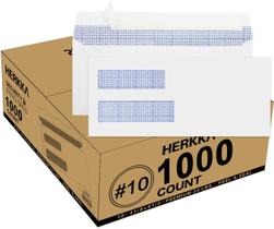Envelopes HERKKA 10 com janela dupla e segurança, pacote com 1000 Envelopes HERKKA 10 com janela dupla e segurança, pacote com 1000