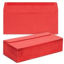 Envelopes Juvale 10 vermelhos 4,125 x 9,5 polegadas para enviar 100 pacotes
