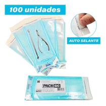 Envelopes Para Esterilização Alicate Autoclave 9cm X 23cm 100 unidades