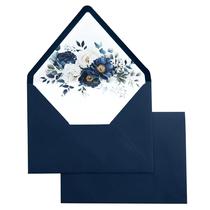 Envelopes PONATIA A7 Euro Flap 135 x 185 mm com forro 50 unidades em azul marinho