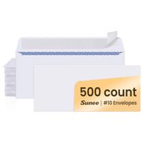 Envelopes SUNEE 10 com fechamento autoadesivo e proteção de privacidade, pacote com 500