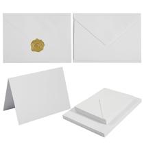 Envelopes Toperd A6 brancos, pacote com 50 cartões, 4x6, adesivos dourados Envelopes Toperd A6 brancos, pacote com 50 cartões, 4x6, adesivos dourados